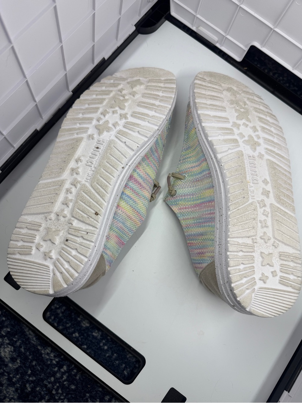 Rainbow Multicolor Heydude Wendy Sox Knit Slip-On Flats - Loafers or Boat Shoe - Picture 7 of 7